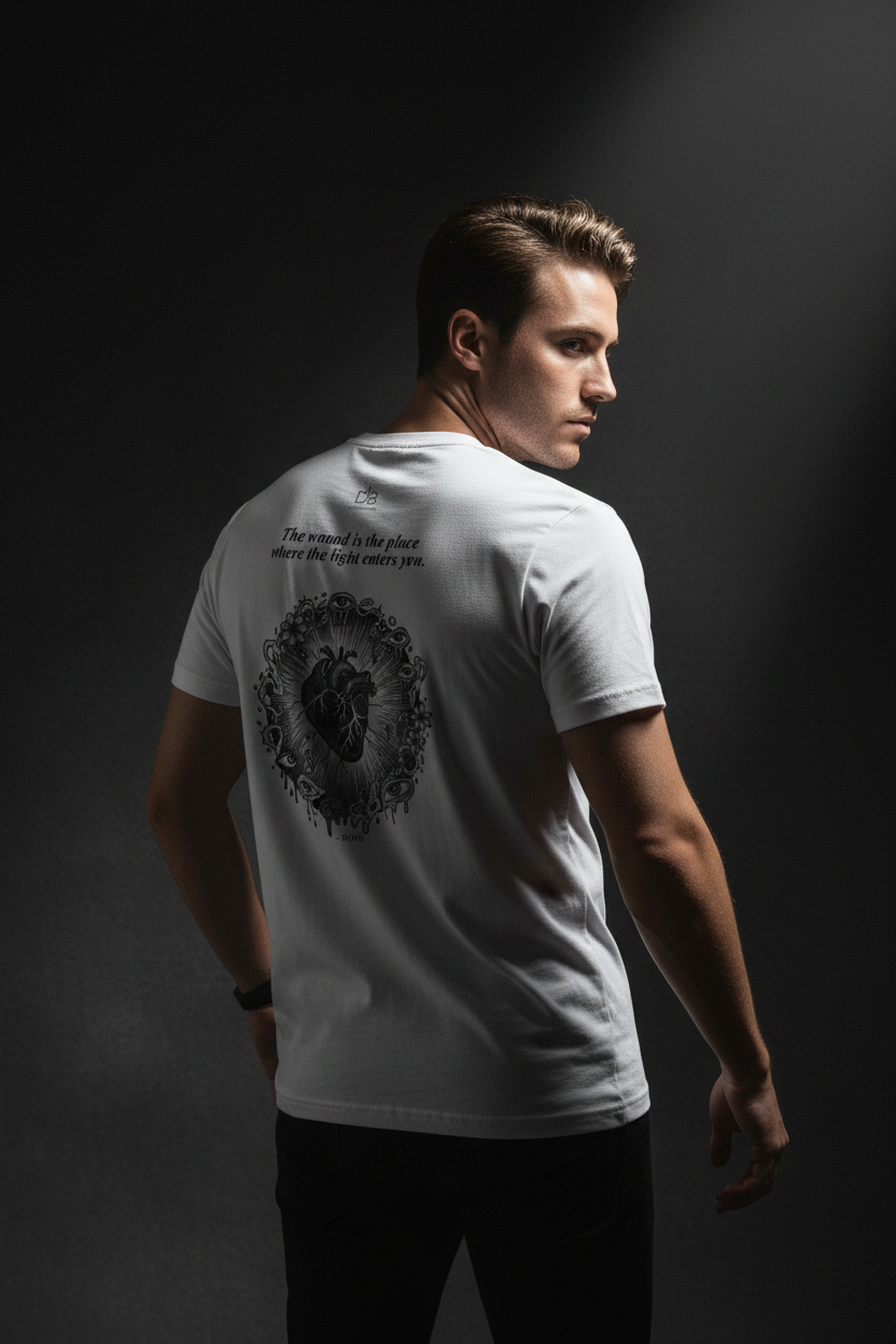 Rumi Heart Tee Grey