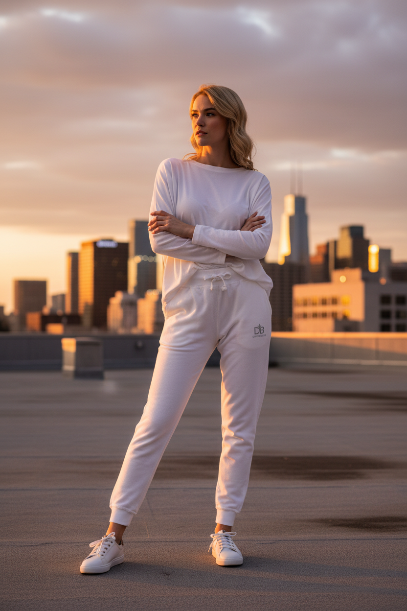 Sweatpants White Rooftop