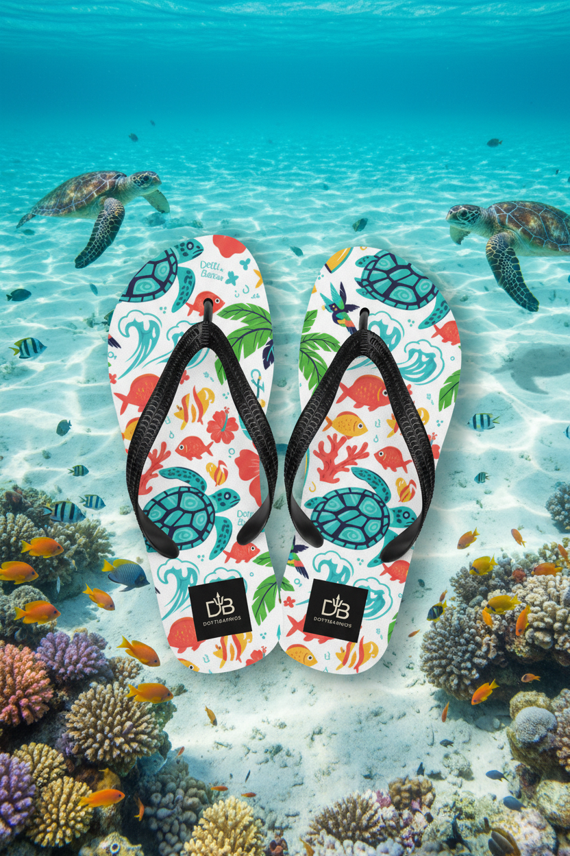 Tropical Flip-Flops Sea Turtles